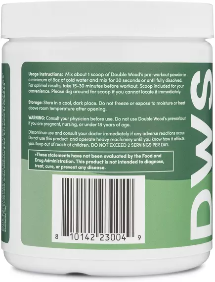 Double Wood Pre-Workout / Передтренувальний комплекс зі смаком ожини 259,2 г, фото 4 в магазине биодобавок nutrido.shop