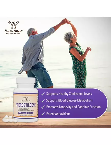DOUBLE WOOD PTEROSTILBENE / ПТЕРОСТИЛЬБЕН АНТИОКСИДАНТ 60 КАПСУЛ, фото 4 від магазину біодобавок nutrido.shop