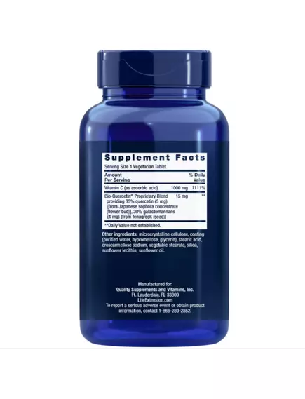 Life Extension Vitamin C and Bio-Quercetin / Витамин С и биокверцетин 250 таблеток, фото 2 в магазине биодобавок nutrido.shop