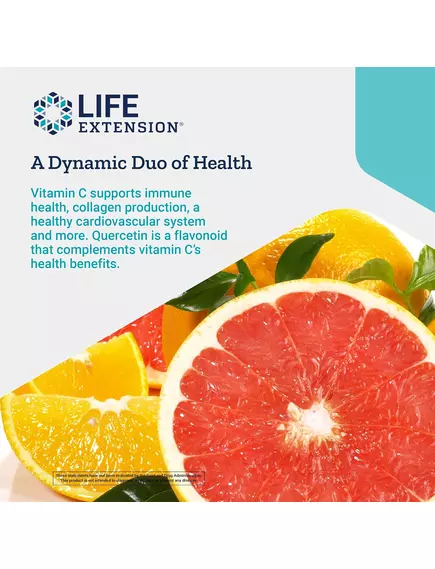 Life Extension Vitamin C and Bio-Quercetin / Витамин С и биокверцетин 250 таблеток, фото 3 в магазине биодобавок nutrido.shop