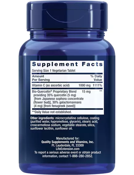 Life Extension Vitamin C and Bio-Quercetin / Вітамін C і біокверцетин 60 таблеток, фото 2 в магазине биодобавок nutrido.shop