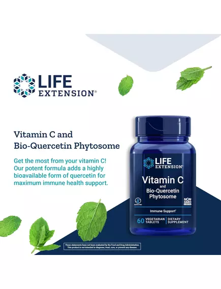 Life Extension Vitamin C and Bio-Quercetin / Вітамін C і біокверцетин 60 таблеток, фото 4 в магазине биодобавок nutrido.shop