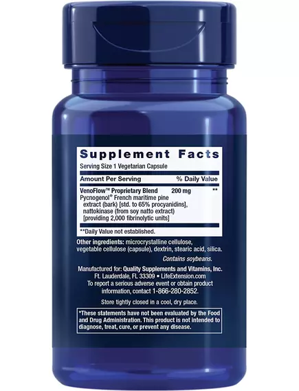 Life Extension VenoFlow / Венофлоу здоровое кровообращение 30 капсул, фото 2 в магазине биодобавок nutrido.shop