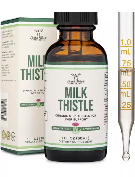Double Wood Milk Thistle Drops / Розторопша органічний екстракт 30 мл від магазину біодобавок nutrido.shop