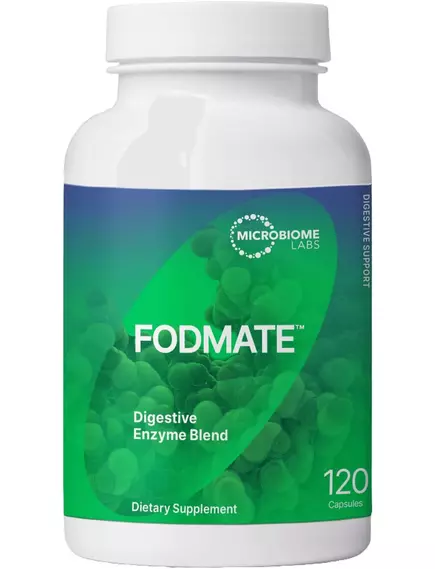 MICROBIOME LABS FODMATE / ФОРМУЛА ФЕРМЕНТІВ ДЛЯ ПРОДУКТІВ FODMAP 120 КАПСУЛ від магазину біодобавок nutrido.shop