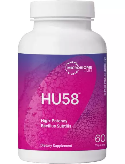 MICROBIOME LABS HU58 BACILLUS SUBTILIS / BACILLUS SUBTILIS З ВИСОКОЮ ЕФЕКТИВНІСТЮ 60 КАПСУЛ від магазину біодобавок nutrido.shop