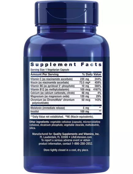 LIFE EXTENSION ФОРМУЛА ДЛЯ СПОКІЙНОГО СНУ + МЕЛАТОНІН 5 МГ 60 КАПСУЛ, фото 2 від магазину біодобавок nutrido.shop