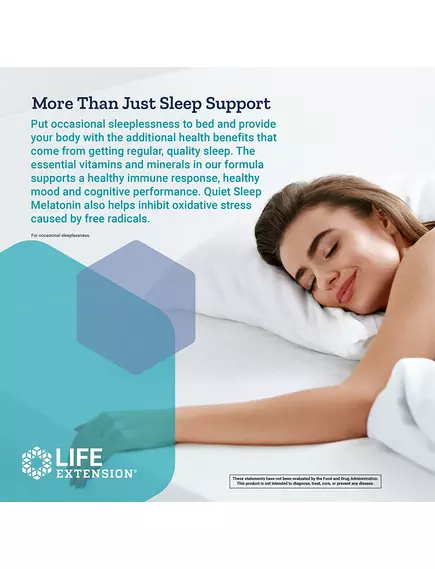 LIFE EXTENSION ФОРМУЛА ДЛЯ СПОКІЙНОГО СНУ + МЕЛАТОНІН 5 МГ 60 КАПСУЛ, фото 3 від магазину біодобавок nutrido.shop