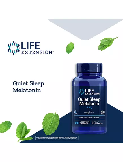 LIFE EXTENSION ФОРМУЛА ДЛЯ СПОКІЙНОГО СНУ + МЕЛАТОНІН 5 МГ 60 КАПСУЛ, фото 4 від магазину біодобавок nutrido.shop
