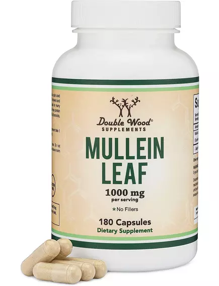 DOUBLE WOOD MULLEIN LEAF EXTRACT / ЕКСТРАКТ ЛИСТЯ КОРОВ'ЯКА ДЛЯ ЗДОРОВ'Я ОРГАНІВ ДИХАННЯ 180 КАПСУЛ, фото 4 від магазину біодобавок nutrido.shop