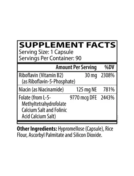 Neurobiologix Methyl Folate Plus (Pro) / Метилфолат Плюс біоактивна форма вітамін Б9 90 капсул, фото 3 від магазину біодобавок nutrido.shop