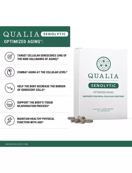 NEUROHACKER QUALIA SENOLYTIC / КВАЛІА СЕНОЛІТИК КЛІТИННЕ ОМОЛОДЖЕННЯ 4 ТИЖНІ, фото 2 від магазину біодобавок nutrido.shop