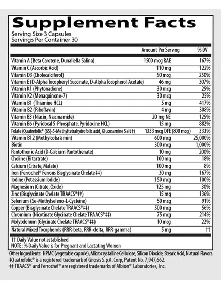 Neurobiologix Women's Multi Evolved / Комплекс мультивітамінів для жінок із залізом 90 капсул, фото 2 від магазину біодобавок nutrido.shop