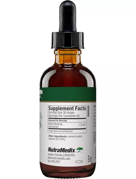 NutraMedix Baikal Skullcap / Байкальський шоломник для підтримки нервової системи 60 мл, фото 3 від магазину біодобавок nutrido.shop