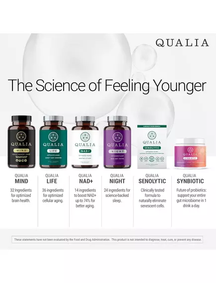 Neurohacker Qualia Mind CaffeineFree / Поддержка когнитивных функций премиум 105 капсул на 3 недели, фото 6 в магазине биодобавок nutrido.shop