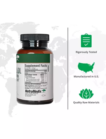 NutraMedix Krill Oil / Масло антарктического криля 60 капсул, фото 2 в магазине биодобавок nutrido.shop