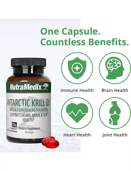 NutraMedix Krill Oil / Масло антарктического криля 60 капсул, фото 4 в магазине биодобавок nutrido.shop