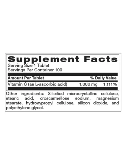 Neurobiologix Vitamin C 1000 / Вітамін C 1000 мг 100 таблеток, фото 2 від магазину біодобавок nutrido.shop