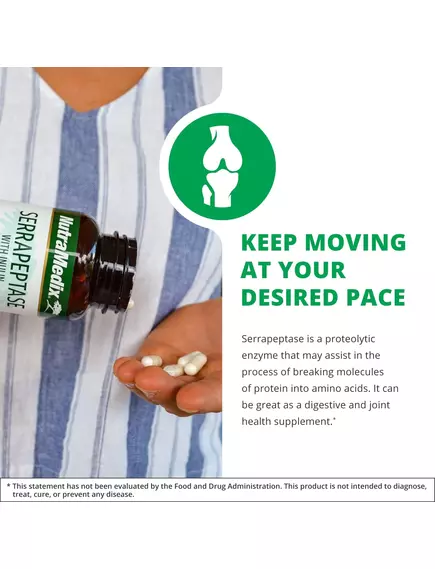 NutraMedix Serrapeptase / Серрапептаза протеолітичні ферменти 60 капсул, фото 4 в магазине биодобавок nutrido.shop