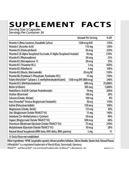 Neurobiologix Prenatal Evolve / Комплекс витаминов для беременных 90 капсул, фото 2 в магазине биодобавок nutrido.shop