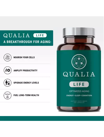 Neurohacker Qualia Life / Энергия клеток для здорового долголетия 120 капсул, фото 4 в магазине биодобавок nutrido.shop