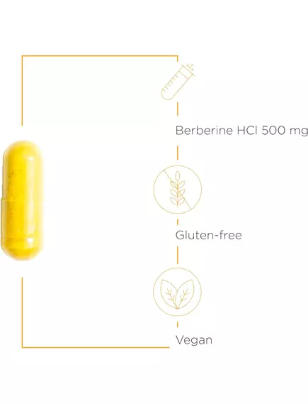 Integrative Therapeutics Berberine / Берберин метаболізм цукру в крові 60 капсул, фото 3 в магазине биодобавок nutrido.shop