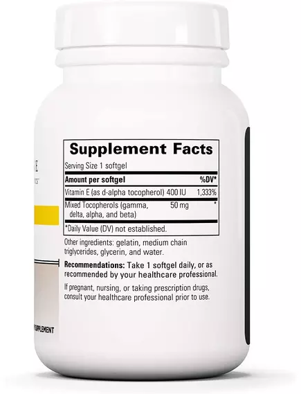 Integrative Therapeutics Vitamin E 400 IU / Витамин Е 400 МЕ 60 капсул, фото 2 в магазине биодобавок nutrido.shop