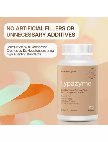 HOUSTON ENZYMES LYPAZYME / ЛИПАЗИМ ЕНЗИМИ ДЛЯ ПЕРЕТРАВЛЕННЯ ЖИРІВ 120 КАПСУЛ, фото 4 в магазині біодобавок nutrido.shop HOUSTON ENZYMES LYPAZYME / ЛИПАЗИМ ЕНЗИМИ ДЛЯ ПЕРЕТРАВЛЕННЯ ЖИРІВ 120 КАПСУЛ, фото 4 від магазину біодобавок nutrido.shop