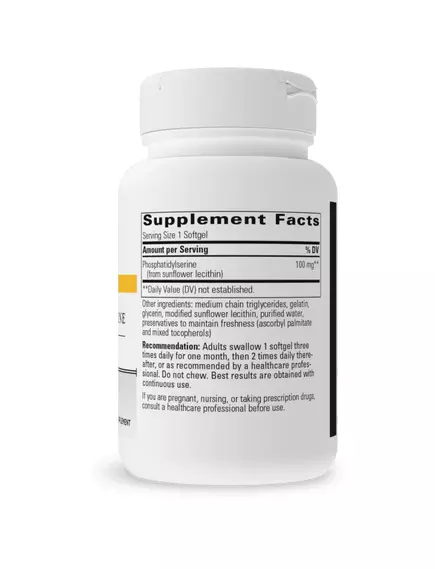 Integrative Therapeutics Phosphatidylserine Soy-Free / Фосфатидилсерин из лецитина подсолнечника 60к, фото 2 в магазине биодобавок nutrido.shop
