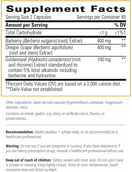 Integrative Therapeutics Berberine Complex / Підтримка ШКТ із берберином 90 капсул, фото 2 в магазине биодобавок nutrido.shop