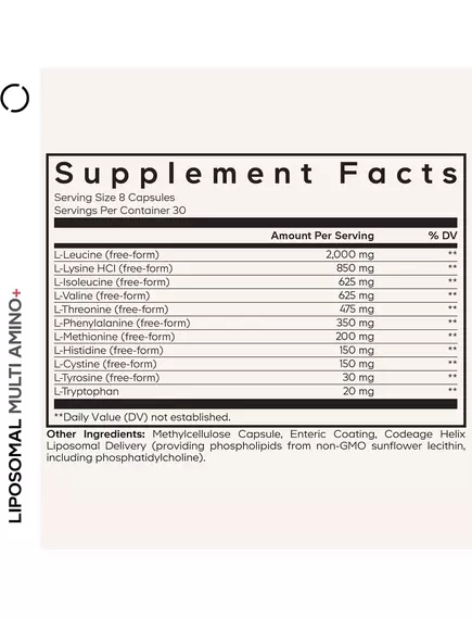 CodeAge Liposomal Multi Amino / Липосомальные незаменимые аминокислоты 240 капсул, фото 7 в магазине биодобавок nutrido.shop