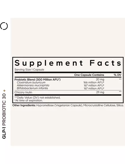 CodeAge GLP-1 Probiotic+ / Пробіотик GLP-1 Акермансія + Інулін 30 капсул, фото 2 від магазину біодобавок nutrido.shop