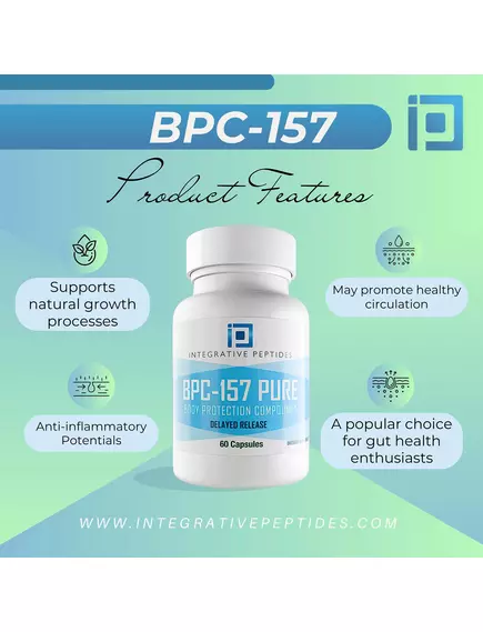 Integrative Peptides BPC-157 Delayed Release / Пептиди БПС 157 уповільненого вивільнення 500 мкг 30 капсул, фото 6 від магазину біодобавок nutrido.shop