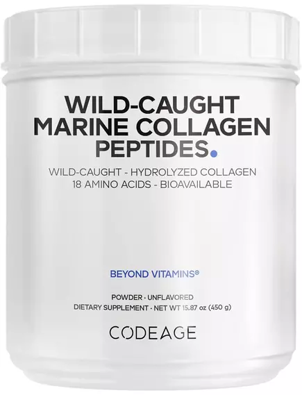 CodeAge Wild Caught Marine Collagen Peptides / Морской коллаген пептиды 450 г, фото 10 в магазине биодобавок nutrido.shop