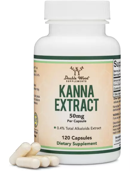 Double Wood Kanna Supplement / Канна екстракт підтримка настрою та розслаблення 50 мг 120 капсул від магазину біодобавок nutrido.shop