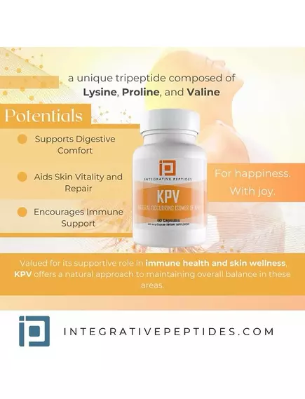 Integrative Peptides KPV / Пептиди КПВ підтримка імунного балансу 500 мкг 60 капсул, фото 4 від магазину біодобавок nutrido.shop