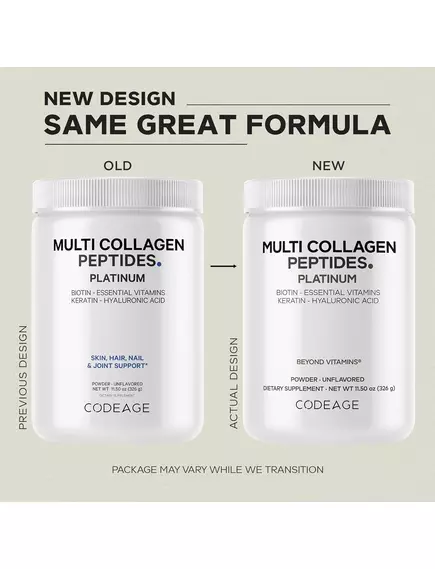 CodeAge Multi Collagen Peptides Powder Platinum / Пептиды коллагена обогащенные витаминами 326 г, фото 10 в магазине биодобавок nutrido.shop