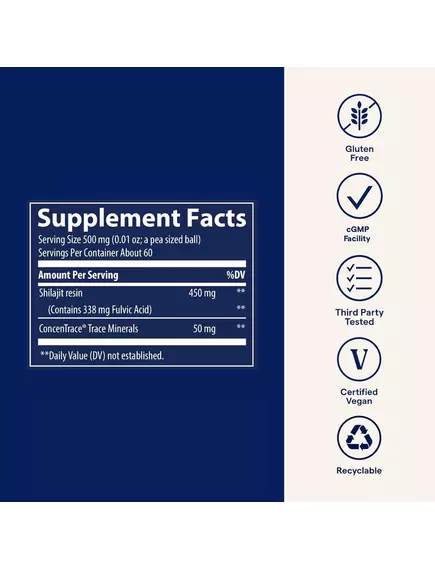 Trace Minerals Shilajit / Смола мумійо фульвова кислота та мінерали 30 г, фото 4 від магазину біодобавок nutrido.shop