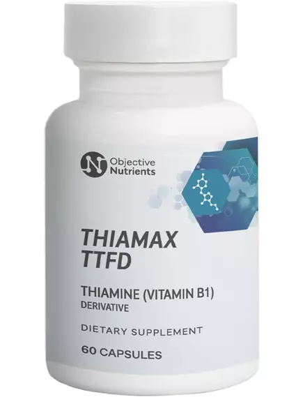 Objective Nutrients Thiamax / Тіамакс біодоступний вітамін Б1 60 капсул, фото 11 в магазине биодобавок nutrido.shop