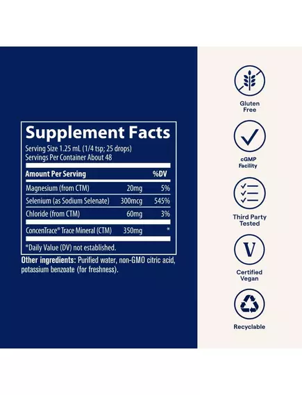 Селен іонний 300 мкг 59 мл / Ionic Selenium, Trace Minerals, фото 12 в магазине биодобавок nutrido.shop