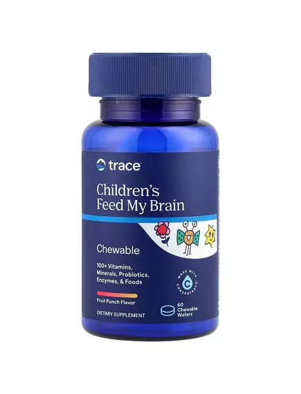 Trace Minerals Children's Feed My Brain / Поживна підтримка мозку дітей 60 жувальних таблеток від магазину біодобавок nutrido.shop