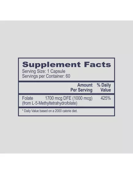Professional Health Products Pro Bio-Active Folate / Витамин В9 L-5-метилтетрагидрофолат 60 капсул, фото 2 в магазине биодобавок nutrido.shop