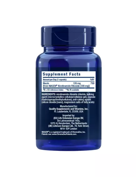 Life Extension NAD+ Cell Formula / Клітинна формула НАД+ 300 мг 30 капсул, фото 2 від магазину біодобавок nutrido.shop