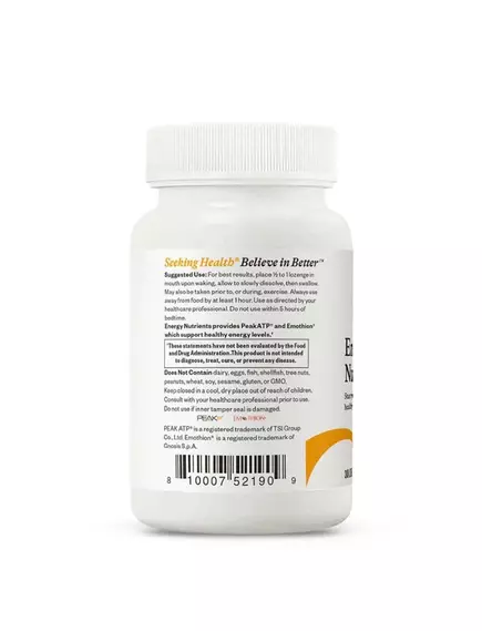 SEEKING HEALTH ENERGY NUTRIENTS (FORMERLY NADH + COQ10) / НАДH + КОЕНЗИМ КУ10 30 ПАСТИЛОК, фото 12 від магазину біодобавок nutrido.shop