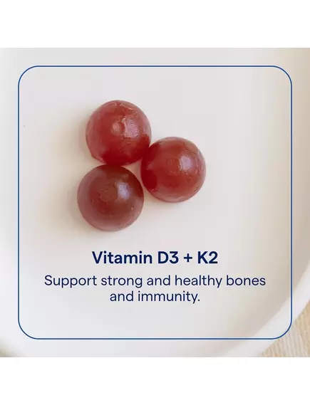 Trace Minerals Vitamin D3+K2 Gummies / Вітаміни Д3 (5000 МО) K2 (50 мкг) смак полуниця 60 жувальних мармеладок, фото 4 в магазине биодобавок nutrido.shop
