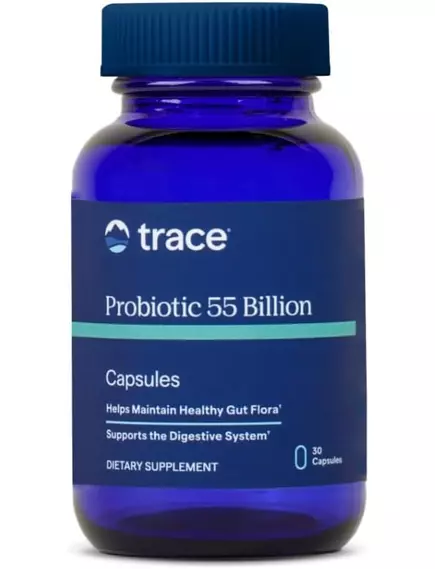 Trace Minerals Probiotic 55 Billion / Пробіотик 10 штамів біфідо- та лактобактерій 55 млрд КУО 30 капсул в магазине биодобавок nutrido.shop