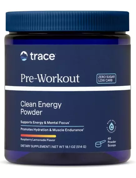 Trace Minerals Pre-Workout / Передтренувальний комплекс порошок малина-лимон 280 г від магазину біодобавок nutrido.shop