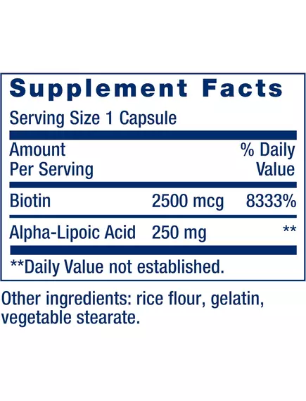 Life Extension Alpha-Lipoic Acid with Biotin / Альфа-ліпоєва кислота з біотином 60 капсул, фото 2 від магазину біодобавок nutrido.shop