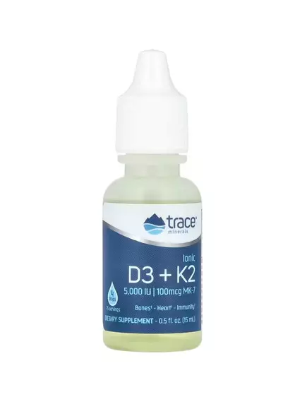 Trace Minerals Ionic Vitamin D3+K2 / Іонні вітаміни Д3 K2 5000 МО 15 мл в магазине биодобавок nutrido.shop