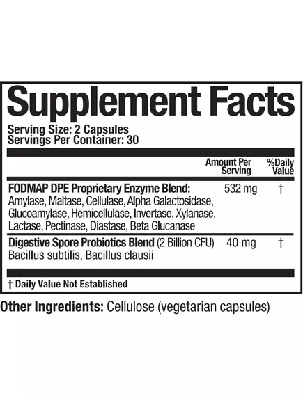 Arthur Andrew Fodmap DPE / Фодмап пищеварительные ферменты для углеводов 60 капсул, фото 2 в магазине биодобавок nutrido.shop